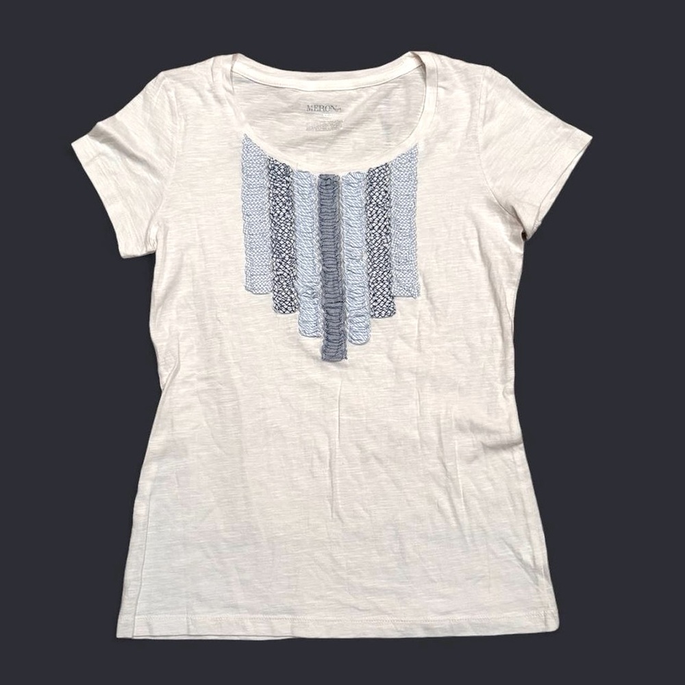 NEW WITH TAG Merona Patchwork Detail Tee Shirt